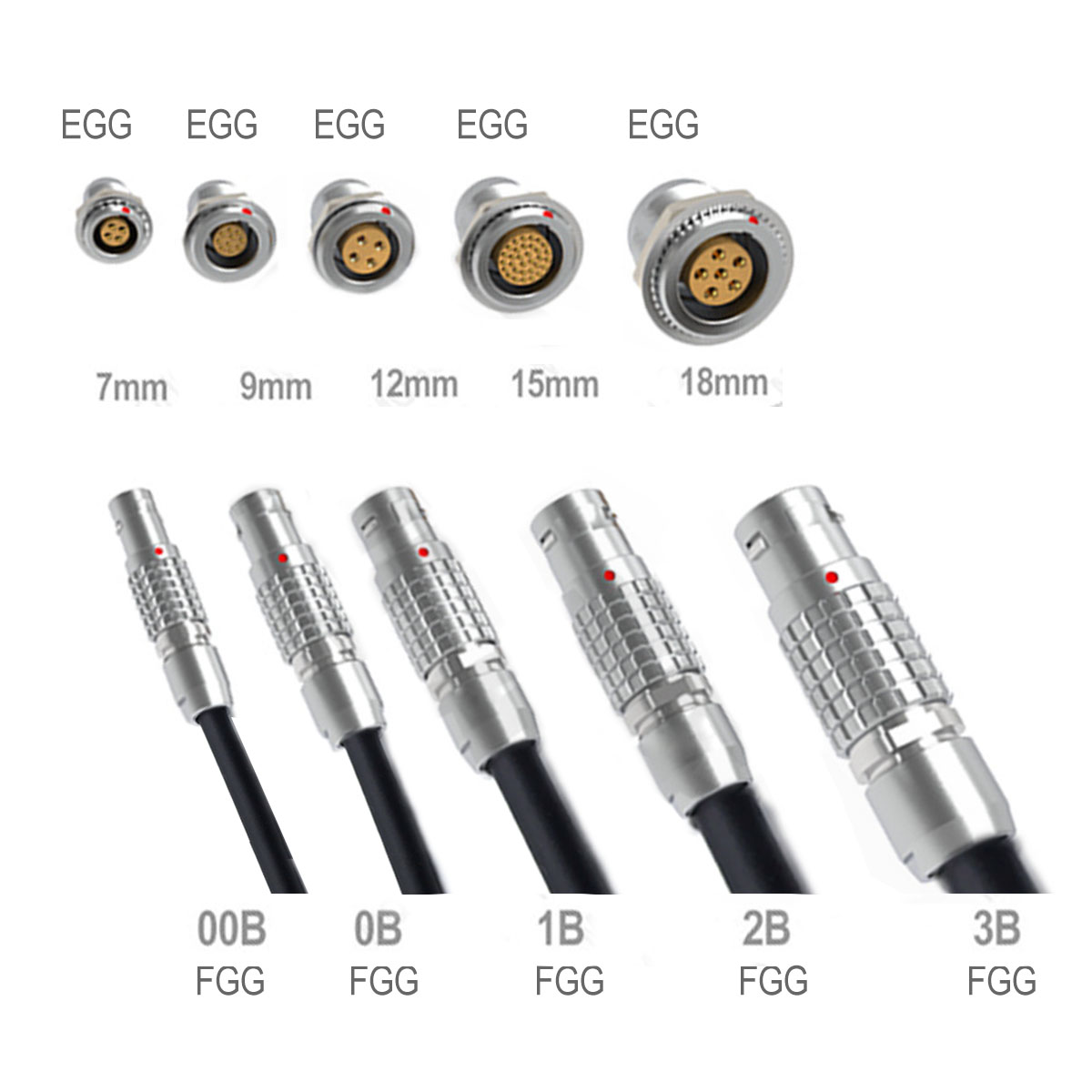 FGG/EGG.00/0B/1B/2B/3B 2 to 30 pin 6 pin 9 pin 12 pin circular self locking push pull connector